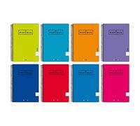 Unipapel Papyrus 08-Uniclasic Lot de 5 cahiers format folio 90 g 80 feuilles Couleurs aléatoires Couverture en polypropylène 98442094