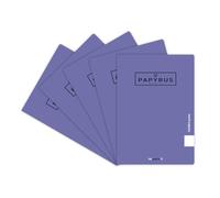 Unipapel - Set de cahiers A5+, règle 3,5 cm, Papyrus 12, violet, couverture plastique imperméable, système flexible, papier extra blanc Paperclas90g, 48 feuilles, parfait matériel scolaire, certifié