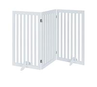 unipaws Barrière de sécurité barrière modulable Pliable pour Animaux de Compagnie avec Pieds de Support, Barrière pour Chien, 91H cm 3 Panneaux, Blanc