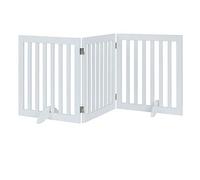 unipaws Barrière de sécurité barrière modulable Pliable pour Animaux de Compagnie avec Pieds de Support, Barrière pour Chien, 61H cm 3 Panneaux, Blanc