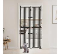 unipaws Barrière de sécurité extra haute pour chat de 188 cm de haut, 86,9 à 100,3 cm de large pour porte, porte d'escaliers, fermeture automatique et sans perçage, noir