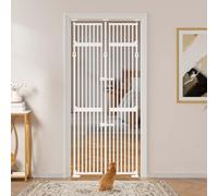 unipaws Barrière de sécurité pour Chat de 218 cm, Extra-Haute, barrière pour Animaux, avec Serrure, barreaux rapprochés, Montage sans perçage, Usage intérieur