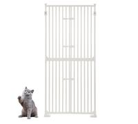 unipaws Barrière pour Chat Extra Haute 190 cm, avec serrures sécurisées, Montage par Pression, Hauteur réglable 1,9-2,5 m, barrière de sécurité intérieure pour Animaux, Blanc