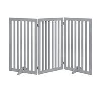 unipaws Barrière pour Chien, Barrière de sécurité barrière modulable Pliable pour Animaux de Compagnie, 91H cm 3 Panneaux, Gris Clair
