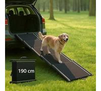 unipaws Rampe télescopique extra longue de 190,5 cm pour voiture, VUS et camion, rampe portable de 43,9 cm de large avec surface antidérapante, bandes réfléchissantes et pente douce pour chiens pesant
