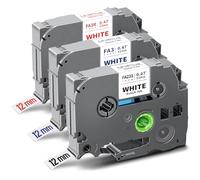 UniPlus 3x Compatible TZe-FA231 TZe-FA3 TZe-FA3R pour Brother 12mm Ruban | Textile Thermocollant Vêtement Etiquette pour Brother P-Touch H101C D210 D400 H200 1000 1010, 12 mm x 3 m, Lot de 3