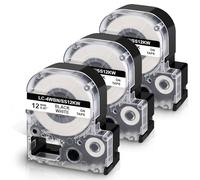 UniPlus 3x Ruban D'étiquettes Compatible en Remplacement du Ruban D'étiquettes SS12KW LC-4WBN4 LC-4WBN9 12 mm x 8 m, pour LabelWorks LW-300 LW-300L LW-400 LW-500 LW-600P LW-700 LW-900P LW-C410