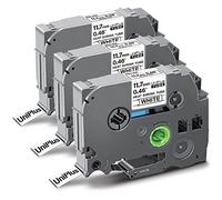 UniPlus Compatible Hse231 HSc-231 Etiquettes Gaine Thermo-Retractable Ruban | HSc231 Hse-231 Ruban pour Brother PT-E300 PT-E300VP PT-E500 PT-E550WVP PT-E550W 11,8mm x 1,5m Noir sur Blanc, Pack de 3