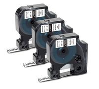 UniPlus Compatible pour Rhino 18053 S0718280 Gaine Thermorétractable Étiquette pour Rhino IND Industrielles 1000 3000 4200 5000 5200 6000 Duo 9 mm x 1,5m Noir sur Blanc Lot de 3
