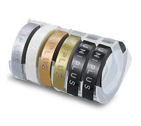 UniPlus Compatible Rubans 3D d'étiquettes Compatible pour Ruban de Marquage 3D Plastique pour Dymo Junior et Omega 9mm x 3m Blanc sur Noir Or Champagne Or Argent Transparent Lot de 6