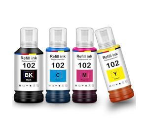 UniPlus Encre E102 ET-3850 ET-3950 ET-4850 ET-2856 ET-2750 Cartouche Compatible pour Epson E102 Multipack Bouteille Compatible pour Epson Ecotank ET-2850 ET-4700 ET-2756 ET-2756 ET-4750 ET-2751