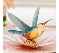 UNIPOP Carte Pop-Up Jardin Colibri - Anniversaire Maman, Fête des Mères, Saint-Valentin, Design Élégant en Papier