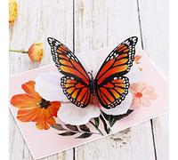 Unipop Carte pop-up monarque papillon pour maman et femme, carte d'anniversaire pour femme, carte de Saint-Valentin, carte de fête des mères, carte d'anniversaire pour fille