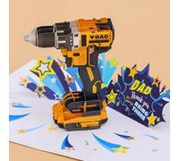 UNIPOP Carte Pop-Up Perceuse Sans Fil - Carte Fête des Pères Originale, Merci Papa, Cadeau du Fils ou de la Fille
