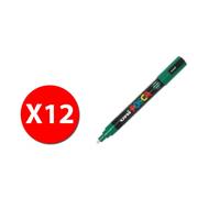 Uniposca - Marca Tore Base Water - Punta Media Pc - 5m -1,8-2,5 Mm - Vert - Conf.12 Pcs