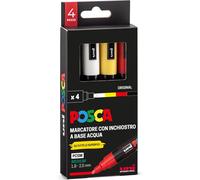 Uniposca Set Avec Marqueurs Acryliques Pointe Ronde 1,8-2,5 Mm, Couleurs Pour Tissus, Bois, Verre Et Autres, Marqueurs Aquarellables Uni Professionnels Et Papeterie, Résistants À