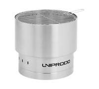 Uniprodo Brasero extérieur - en acier inoxydable - avec grille - 50 x 50 x 45 cm UNI_FP_10