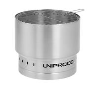 Uniprodo Brasero extérieur - en acier inoxydable - avec grille - 55 x 55 x 48 cm UNI_FP_11