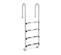 Uniprodo Échelle De Piscine pour Piscine Creusée Enterrée UNI_Pool_Ladder_1570 (Profil Étroit, 4 marches, INOX, 180 kg Max)