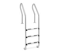 Uniprodo Échelle De Piscine pour Piscine Creusée Enterrée UNI_Pool_Ladder_1600 (Profil Normal, 3 marches, INOX, 180 kg Max)