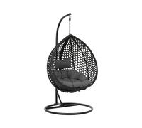 Uniprodo Fauteuil suspendu sur pied - siège pliable - noir/gris - en forme d'œuf UNI_HC_05