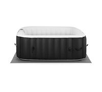 Uniprodo Spa Gonflable 4 Places Personnes Carré Extérieur Semi Rigide Bain Remous Hydromassant UNI_Pools_15 (4 Places, 600 l, 100 Jets, Élément Chauffant 1 800 W, Température Max. 42 °C, Noir/Blanc)