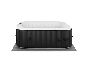 Uniprodo Spa Gonflable 4 Places Personnes Carré Extérieur Semi Rigide Bain Remous Hydromassant UNI_Pools_15 (4 Places, 600 l, 100 Jets, Élément Chauffant 1 800 W, Température Max. 42 °C, Noir/Blanc)