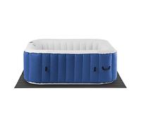 Uniprodo Spa Gonflable 6 Places Personnes Carré Extérieur Semi Rigide Bain À Remous Hydromassant UNI_POOLS_19 (6 Places, 900 l, 130 Jets, Élément Chauffant 1 800 W, Température Max. 40 °C, Bleu/Blanc)