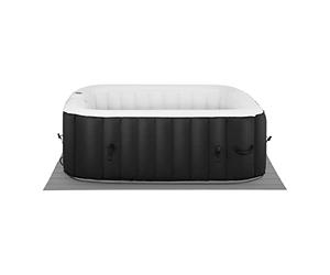 Uniprodo Spa Gonflable 6 Places Personnes Carré Extérieur Semi Rigide Bain À Remous Hydromassant UNI_POOLS_18 (6 Places, 900 l, 130 Jets, Élément Chauffant 1 800 W, Température Max. 40 °C, Noir/Blanc)