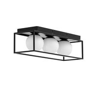 Uniprodo Plafonnier - 3 boules de verre et cadre en fer UNI_LD_10