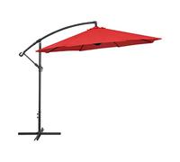 Uniprodo Parasol déporté - Rouge - Rond - Ø 300 cm - Inclinable UNI_UMBRELLA_R300RE_N