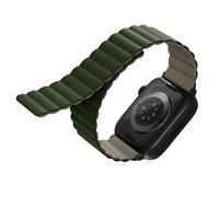 Uniq bracelet Revix Apple Watch série 4/5/6/7 / SE 40 / 41mm. Aimant réversible vert/gris foncé / vert/taupe