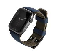 UNIQ Linus bracelet Apple Watch Series 4/5/6/7/8/SE/SE2/Ultra 42/44/45mm. Airosoft Silicone bleu nautique