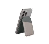 UNIQ LYDEN DS - Porte-cartes de téléphone avec support MagSafe (Ivoire/vert cassé) | Porte-carte bouclier anti-RFID