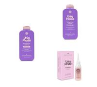 UNIQ MADE - Shampooing Cheveux Lisses 350 mL + Après-Shampooing Cheveux Raides 350 ml + Booster Kératine Végétale 8mL