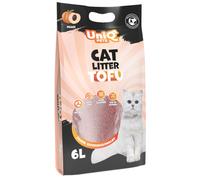UNIQ PETS Litière pour chat TOFU biodégradable 2,5 kg, parfum pêche