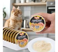 UNIQ PETS Pâtée pour chat Royal Chicken, bouillon de poulet et ginseng, 30g x 8 portions