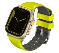Uniq Strap Linus Housse pour Apple Watch 1/2/3/4/5/6/7/8/9/SE/SE2/Ultra 42/44/45/49 mm Silicone Airosoft Citron vert/vert citron Housse pour téléphone portable