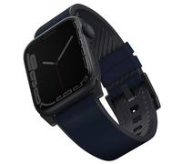 UNIQ Straden Apple Watch 4/5/6/7/SE/8/9/Ultra 44/45/49mm Bracelet cuir hybride bleu