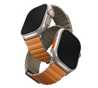 Uniq Uniq Bracelet double face Revix Premium Edition Watch Series 1 á 10 / SE / Ultra (2) (44/45/46/49 mm) Kaki/Orange Safran Multicolore