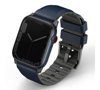 Uniq Uniq Bracelet Linus en silicone AiroSoft™ Watch Series 1 á 10 / SE / Ultra (2) (44/45/46/49 mm) Bleu Nautique Bleu