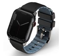 Uniq Uniq Bracelet Linus en silicone AiroSoft™ Watch Series 1 á 10 / SE / Ultra (2) (44/45/46/49 mm) Noir minuit Noir