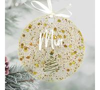 Uniqicon 12pcs Acryliques Rondes À Paillettes Dorées pour Artisanat, Disques Acryliques D'1/8 Pouce, Parfaits pour Créer des Porte-Clés, Étiquettes De Sacs, Décorations De Fête, Noël Ornements