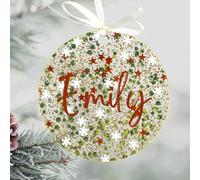 Uniqicon 12pcs Ronds Ornements De Noël À Paillettes, Artisanat De Noël pour Adultes, Décor De Noël À Suspendre DIY, Boule De Noel DIY De 3 mm, Artisanat De Noël pour Étiquettes De Nom