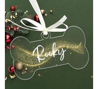 Uniqicon 25pcs Ornement Vierge en Acrylique pour Chiens, Porte-Clés Transparent en Acrylique, Étiquettes De Chien en Acrylique DIY, 3 mm Épaisseur Blanc en Os Transparent pour Articles D'Artisanat