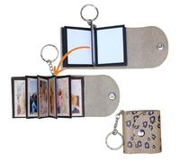 uniqicon Mini porte-clés photo personnalisé en cuir avec photo à mémoire de forme, album personnalisé, mini porte-clés mignon avec livre d'images pour famille, petit ami, couples, chien, amis