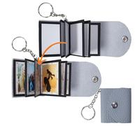 Mini porte-clés photo, petit porte-clés personnalisé en cuir avec photo à mémoire de forme, album personnalisé, mini porte-clés mignon avec livre d'images pour famille, petit ami, couples, chien,