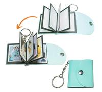 Mini porte-clés photo, petit porte-clés personnalisé en cuir avec photo à mémoire de forme, album personnalisé, mini porte-clés mignon avec livre d'images pour famille, petit ami, couples, chien,