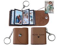 Uniqicon Photo Porte-Clef Mini Personnalisé en Cuir, Souvenir et Album Photo