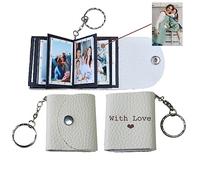 Uniqicon Photo Porte-Clefs Mini Personnalisé en Cuir, Souvenir et Album Photo